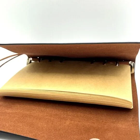 MALEDEN Leather Journal Notebook, Vintage Spiral Notebook Refillable Black - Picture 7 of 11